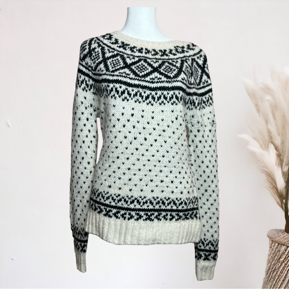 ABERCROMBIE & FITCH women’s sweater size M Midweight Pullover Metallic T…